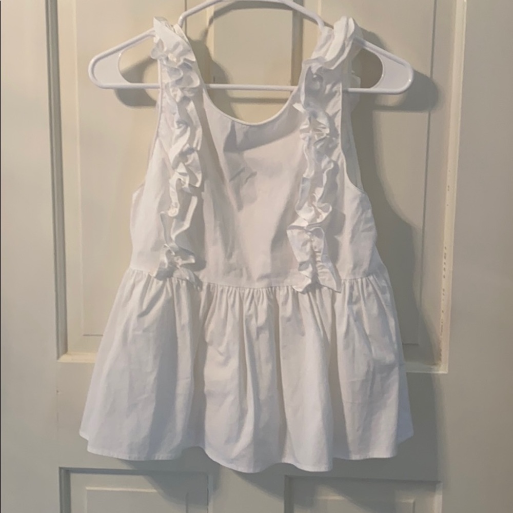 Zara white ruffle tank top